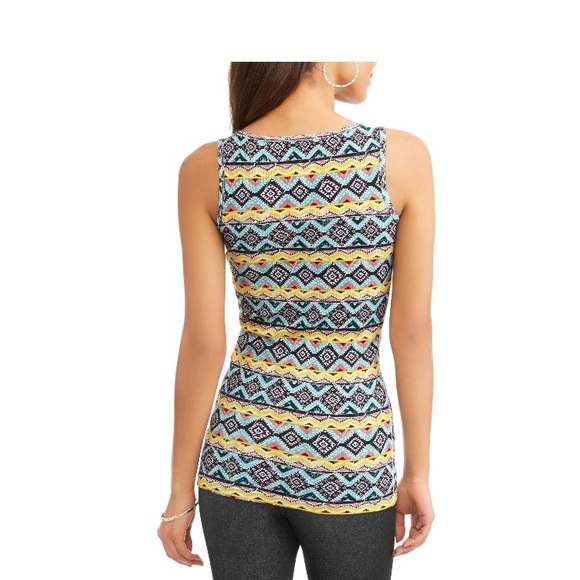 Aztec Print Women's Rib Tank Top - Picture 2 of 7